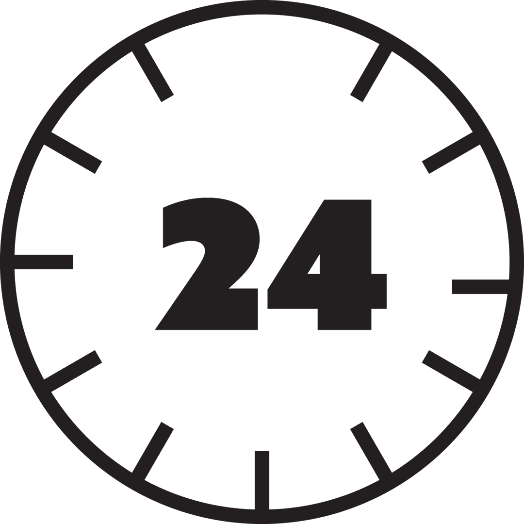 Digital 24-Hour Clock on Transparent Background Illustration