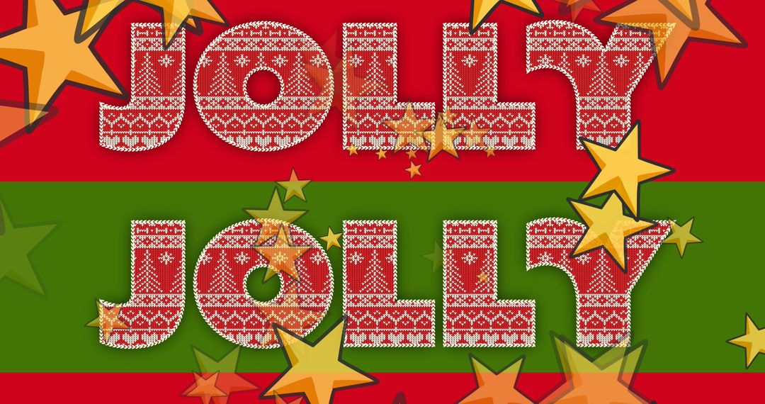 Festive Jolly Text with Christmas Patterns and Stars