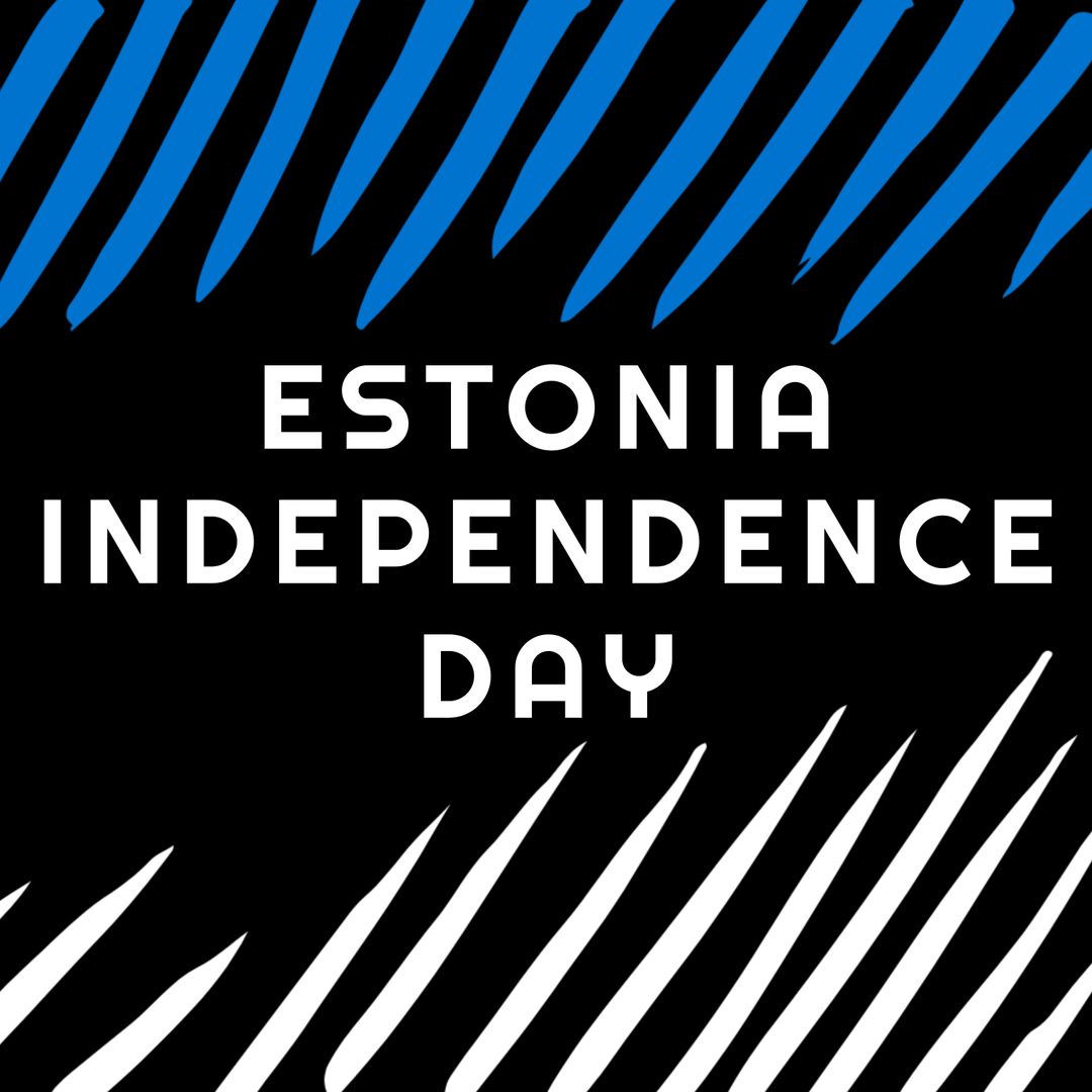 Estonia Independence Day Celebration Design with Blue and White Stripes - Download Free Stock Templates Pikwizard.com