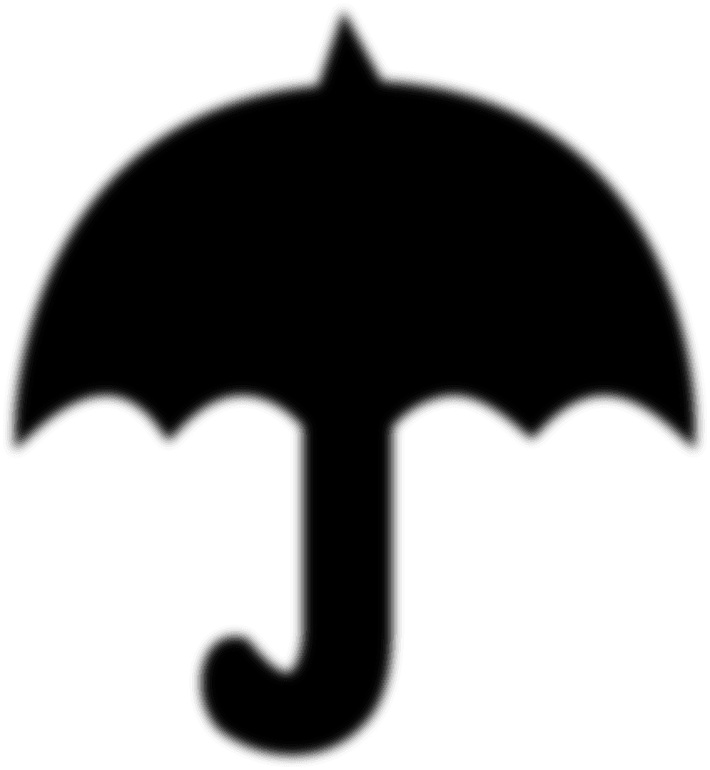 Transparent Black Vector Umbrella Silhouette for Design Projects