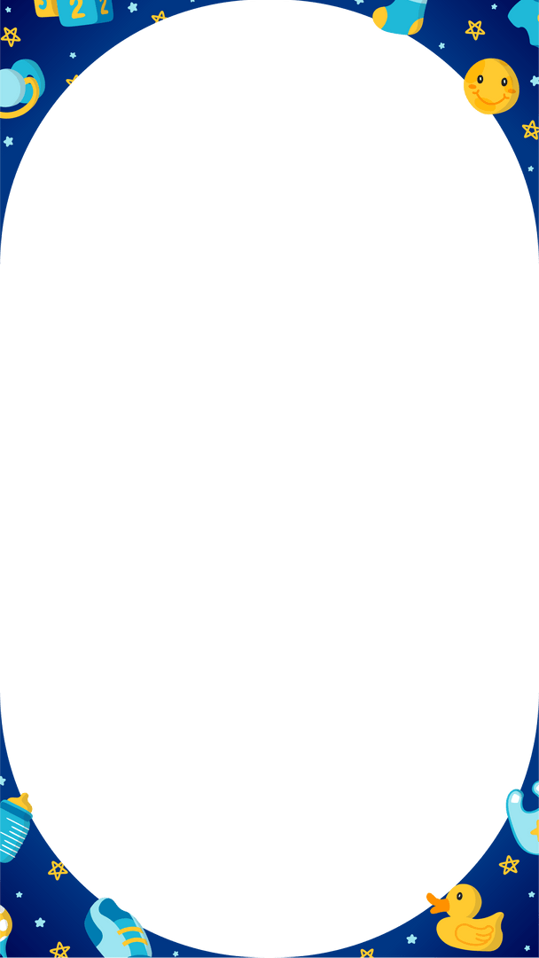 Playful Nursery Frame with Transparent Background for Infant Milestones