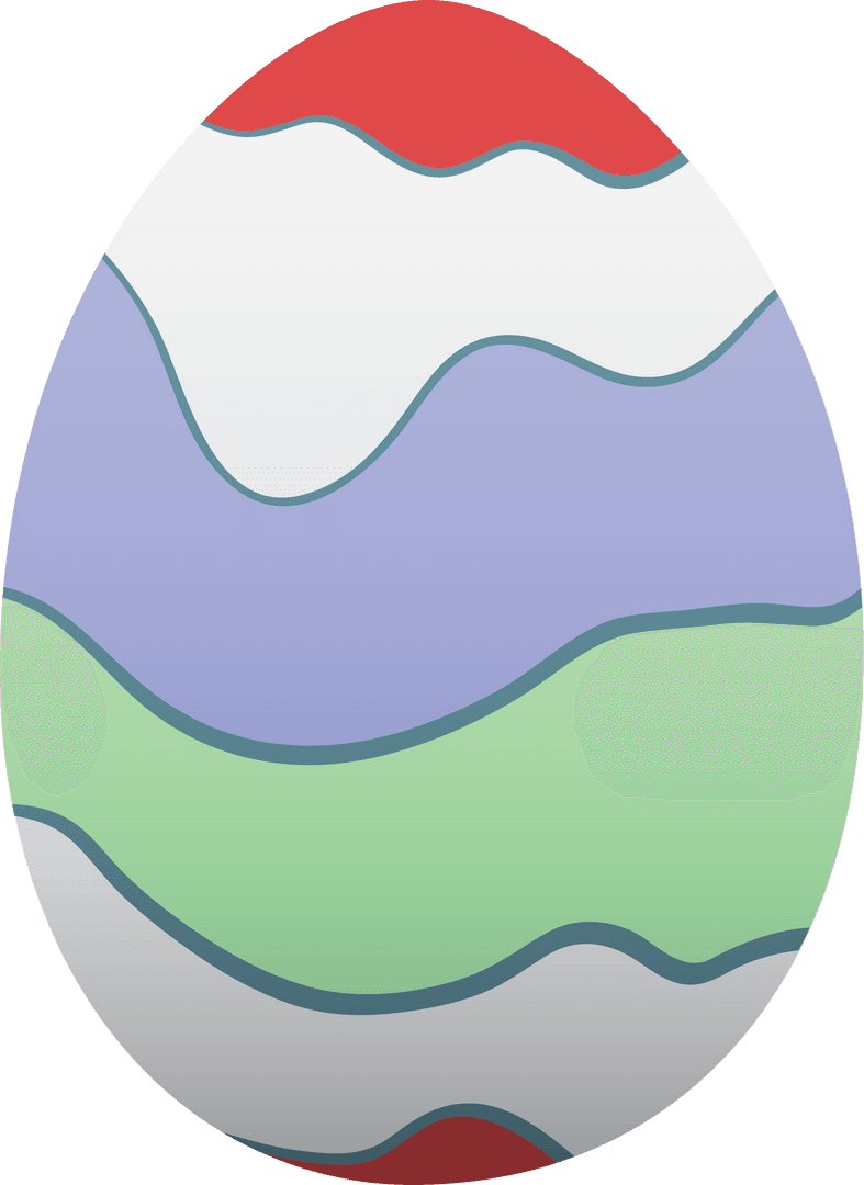Colorful Easter Egg Illustration on Transparent Background