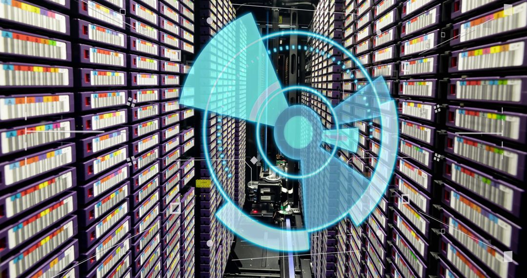 Digital Data Center with Futuristic Radar Interface