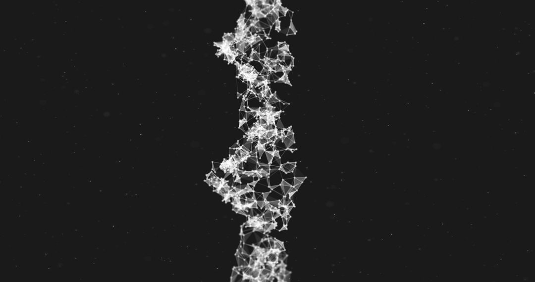 3D Double Helix DNA Strand on Black Background