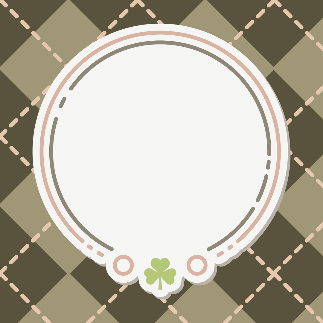Elegant Circular Frame with Green Clover