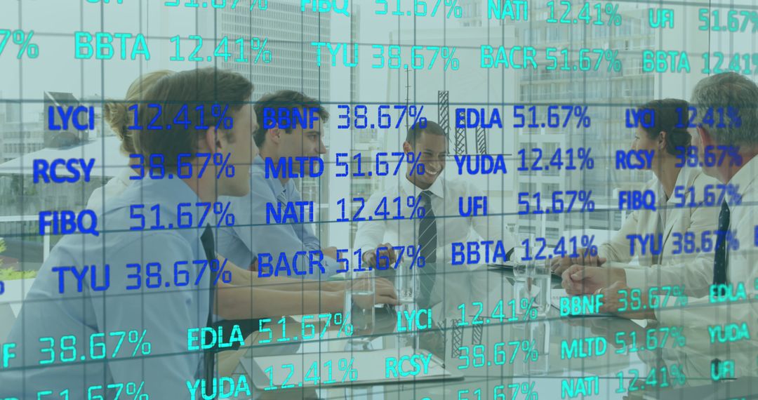 Business Meeting Analyzing Stock Market Data in Modern Office - Free Images, Stock Photos and Pictures on Pikwizard.com