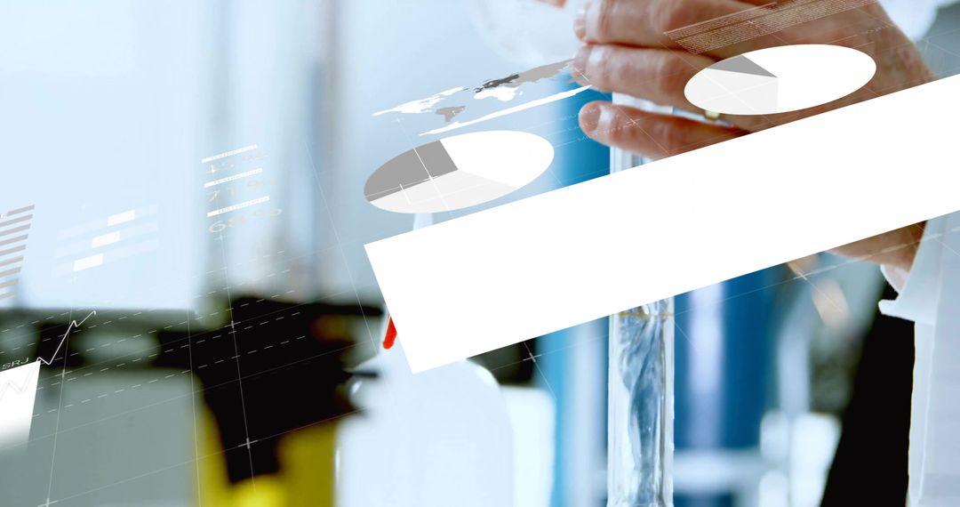 Scientist Conducting Precision Research with Digital Data Overlays