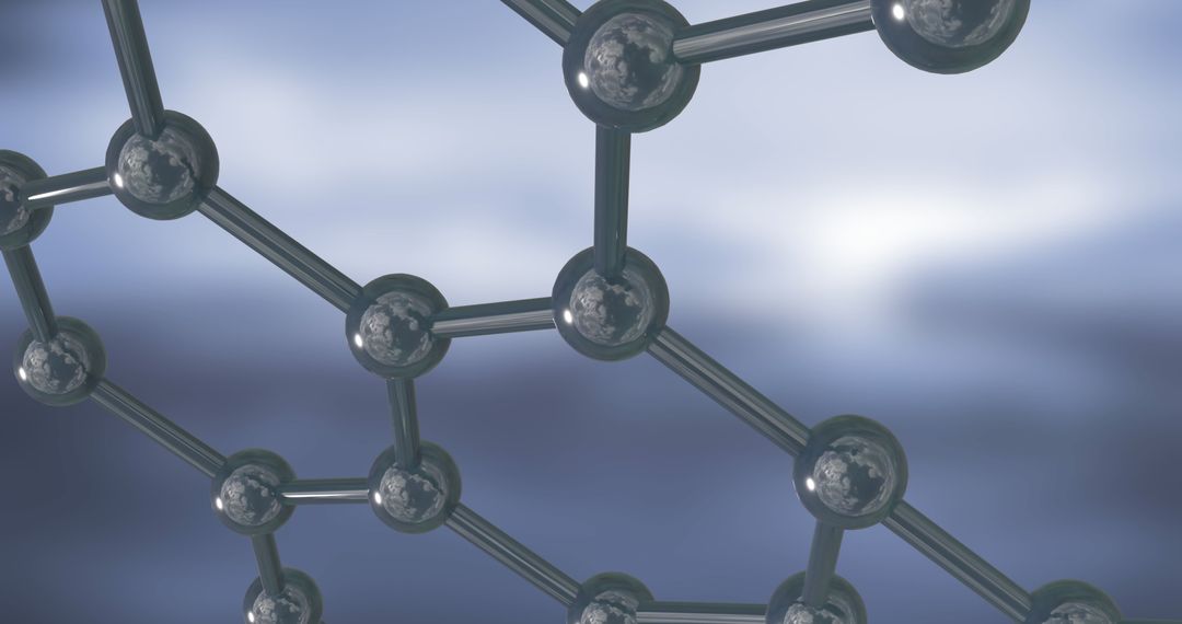 3D Molecule Structure on Blue Background, Science and Technology Concept