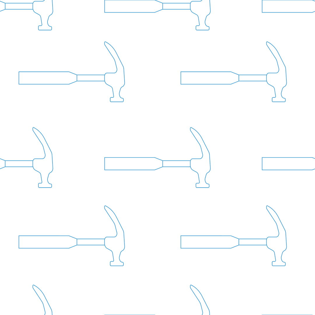 Seamless Hammer Illustrations on Transparent Background for Digital Design