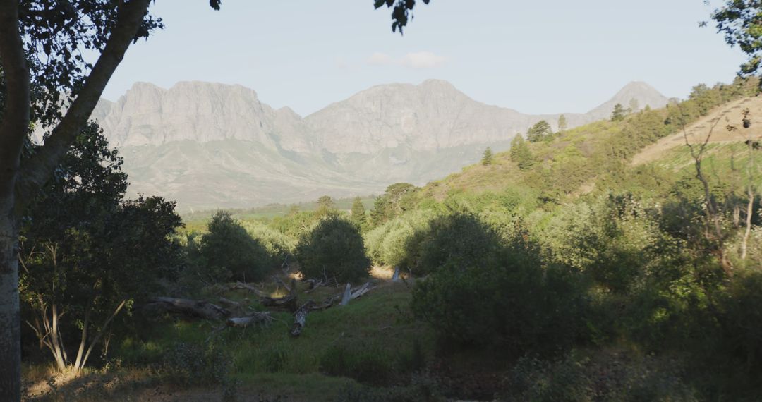 Tranquil Mountains and Lush Green Hillside - Free Images, Stock Photos and Pictures on Pikwizard.com