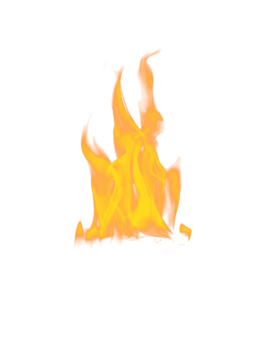 Bright Yellow Flame on Transparent Background for Danger Concepts