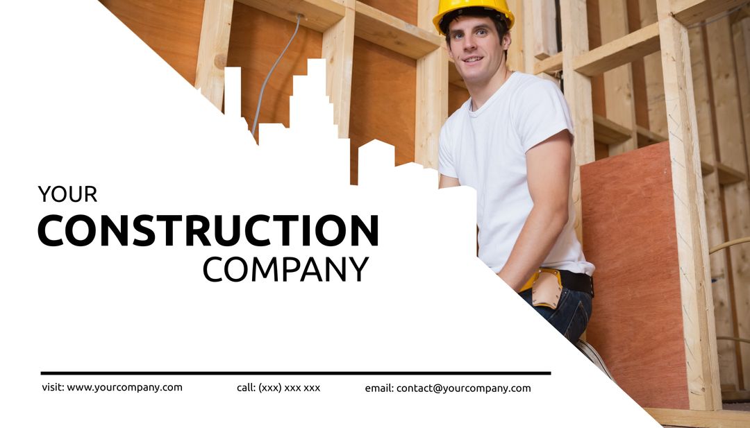 Confident Worker Promotes Construction Company Branding and Trust - Download Free Stock Templates Pikwizard.com