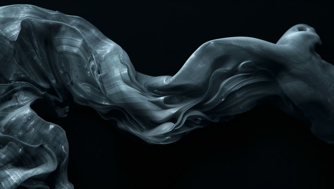 Flowing Silvery Ribbon in Dark Space