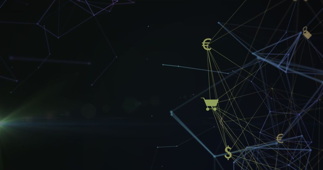 Digital Network with Currency Symbols for Online Transactions