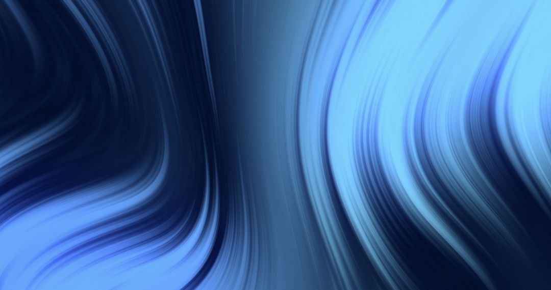 Abstract Blue Light Wave Flowing on Black Background