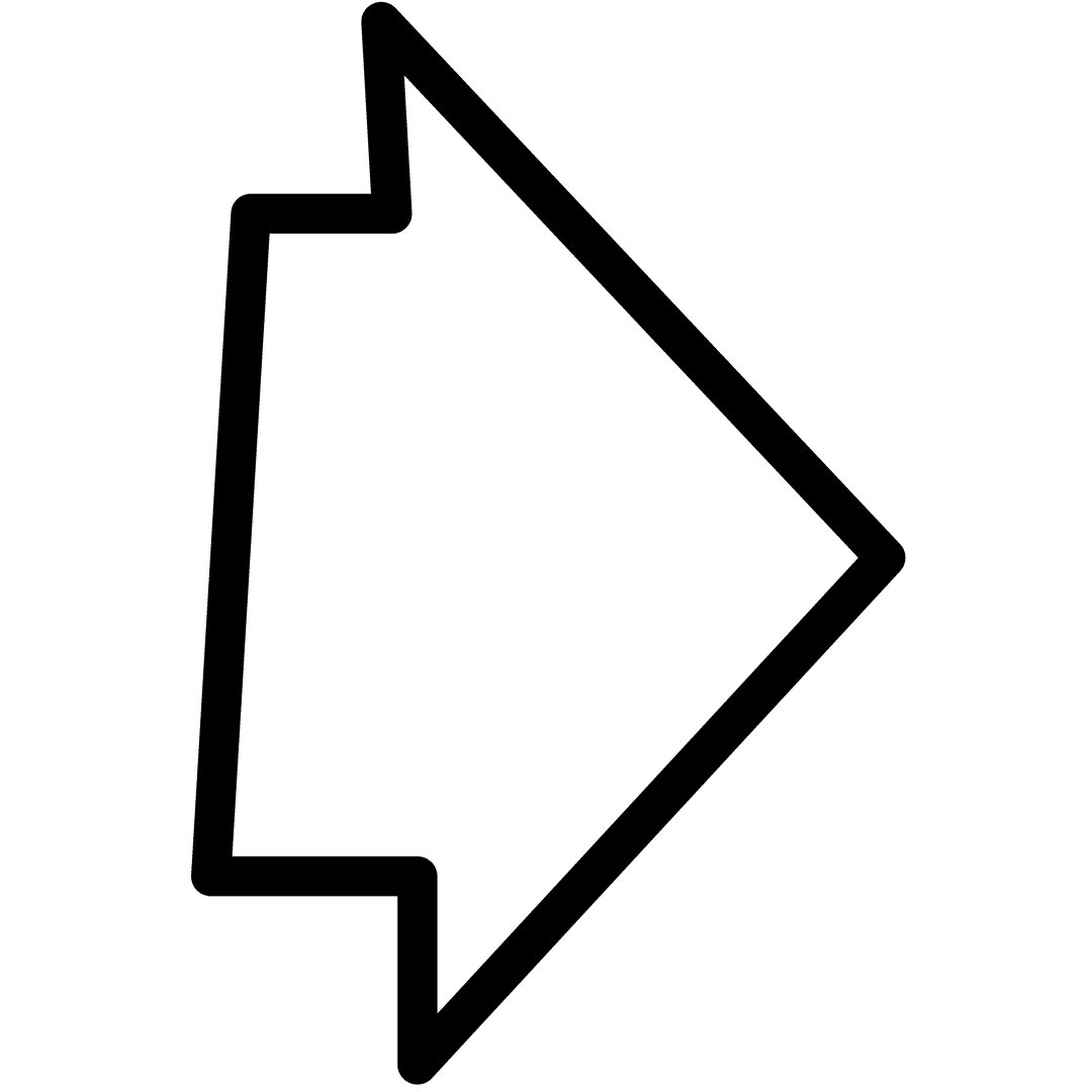 Black Directional Arrow on Transparent Background for Design Use