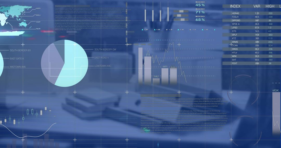 Digital Financial Data Analysis on Modern Office Desk
