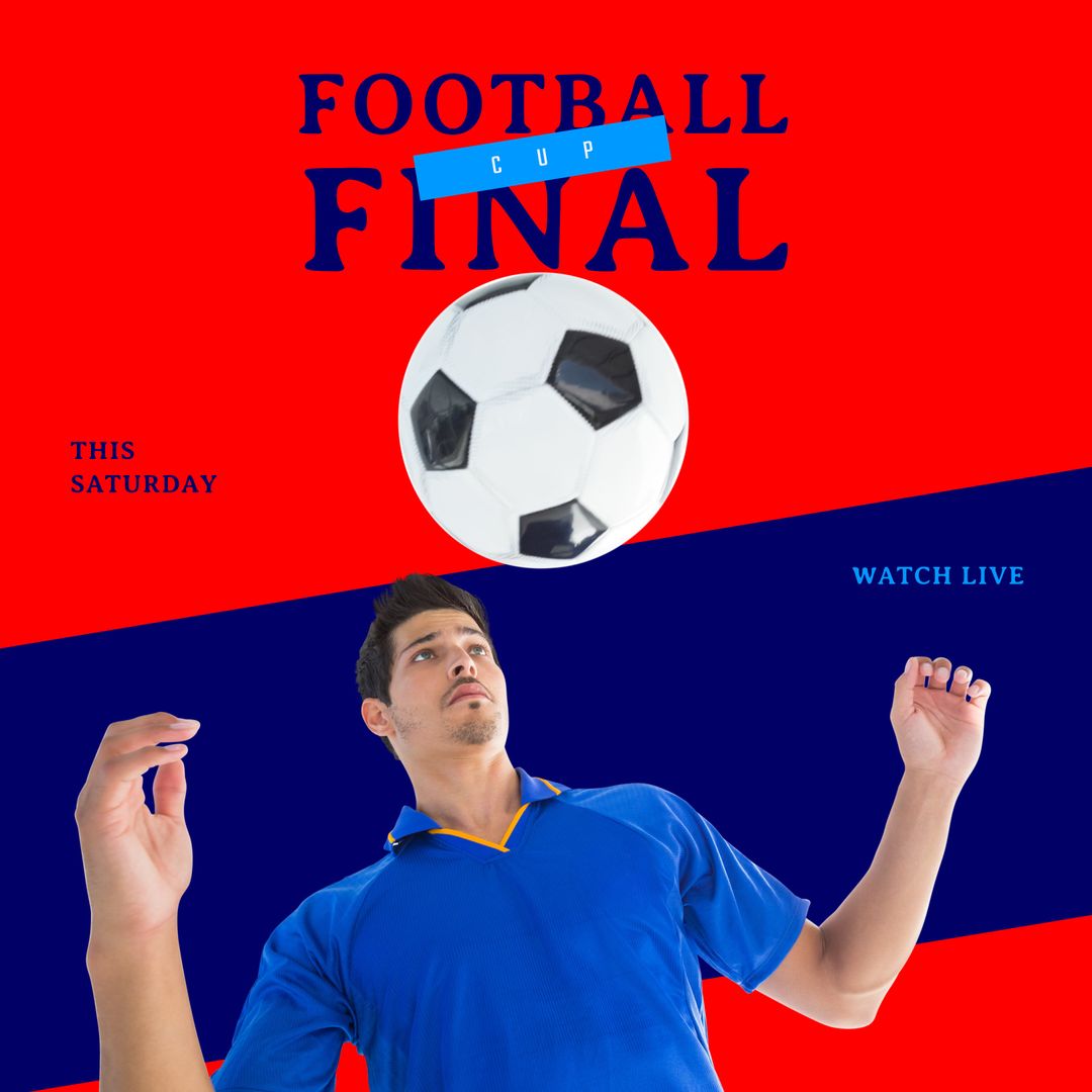 Soccer Player in Action with Bold Tournament Promotion Design