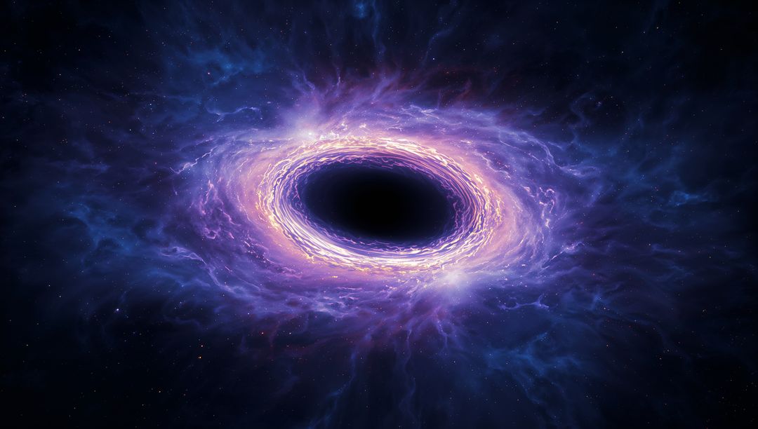 Vortex of Cosmic Clouds at Galactic Nucleus Astrophysics Concept