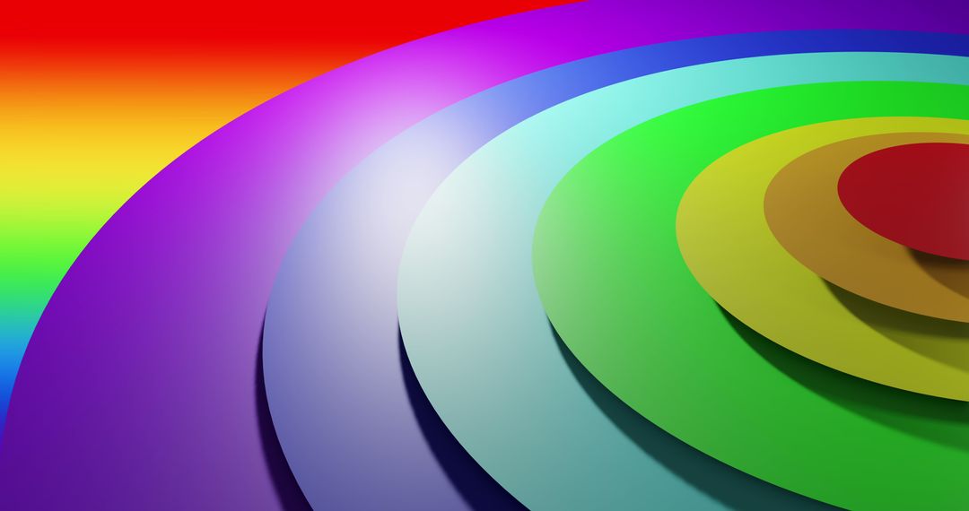 Vibrant Overlapping Circles on Colorful Rainbow Background