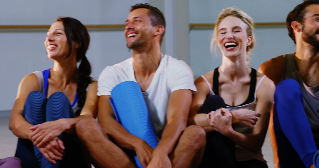 Diverse Group Relaxing After Yoga Session in Studio - Free Images, Stock Photos and Pictures on Pikwizard.com