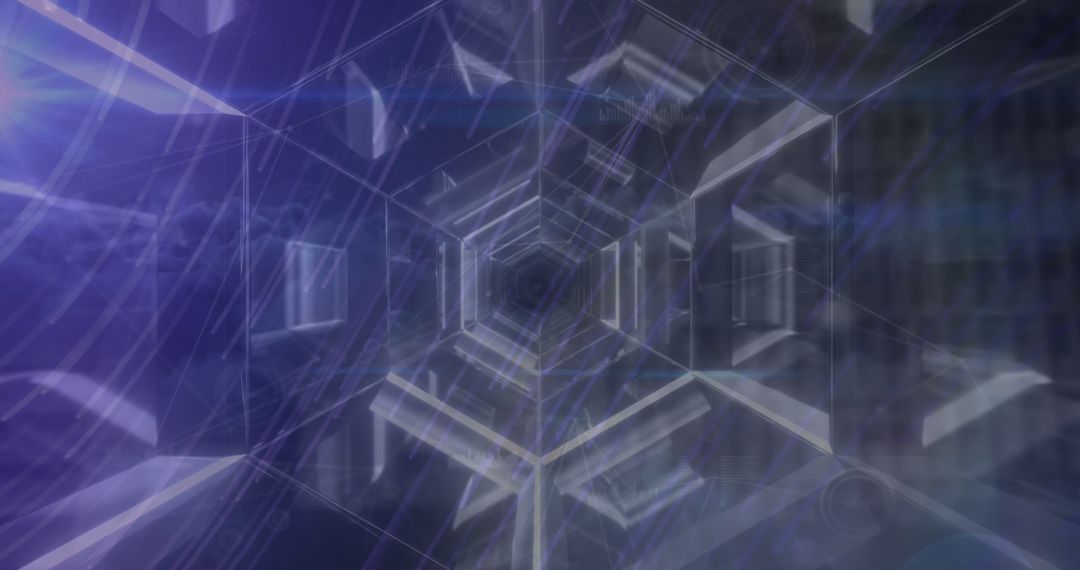 Futuristic Digital Tunnel with Global Data Connections