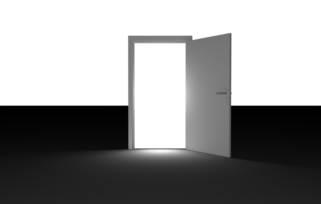 Open Door Illustration with Transparent Background in Dark Setting - Download Free Stock Images Pikwizard.com