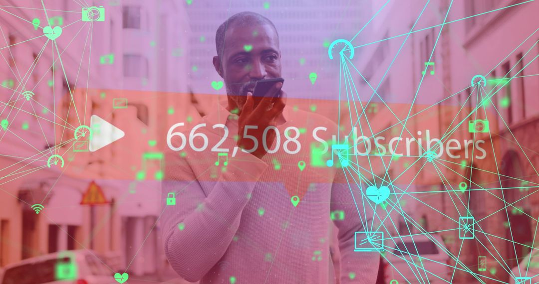 Digital Networking and Social Media Growth Concept