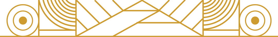 Elegant Abstract Art Deco Gold Divider on Transparent Background