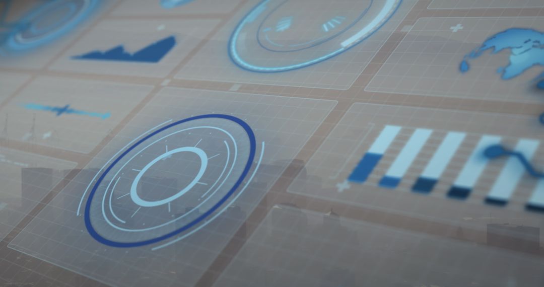 Digital Financial Data Interface Overlaying Urban Landscape