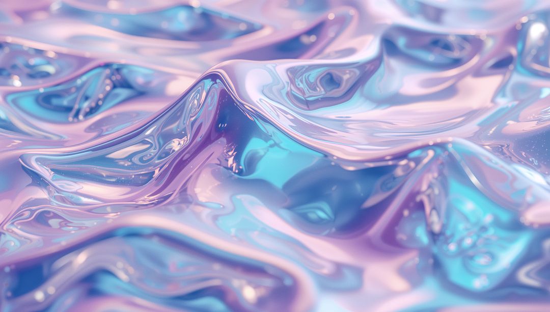 Iridescent Fluid Surface with Pastel Hues in Virtual Realm