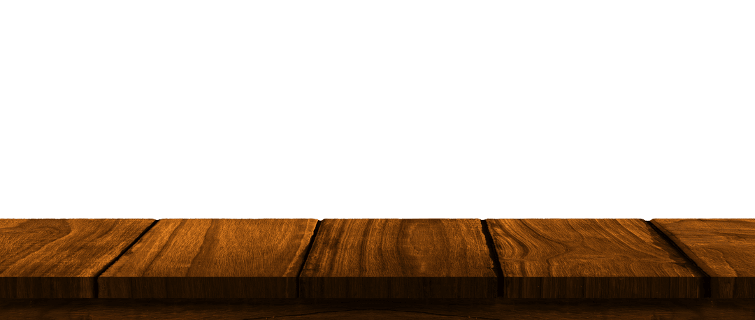 Transparent Background Dark Wooden Shelf Close Up