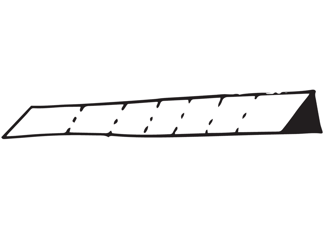 Geometric Transparent Ruler Shape with Black Outline