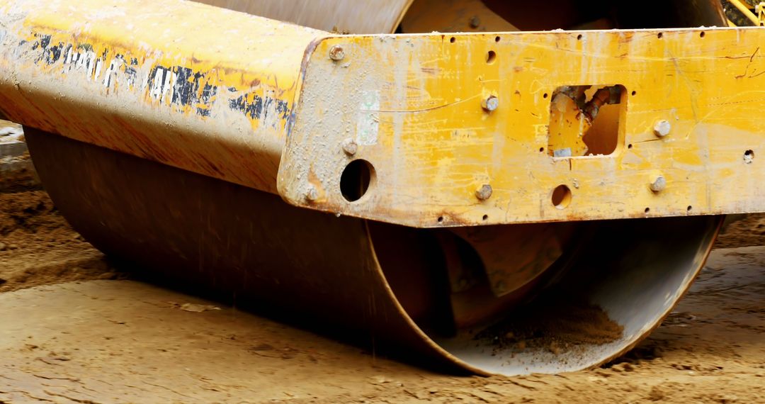 Close-up of Road Roller Compactor on Construction Site - Free Images, Stock Photos and Pictures on Pikwizard.com