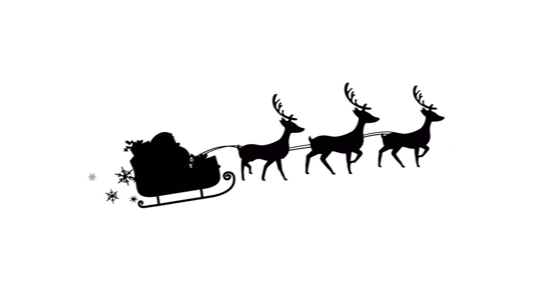 Silhouette of Santa's Sleigh with Reindeer on Simple Background - Free Images, Stock Photos and Pictures on Pikwizard.com