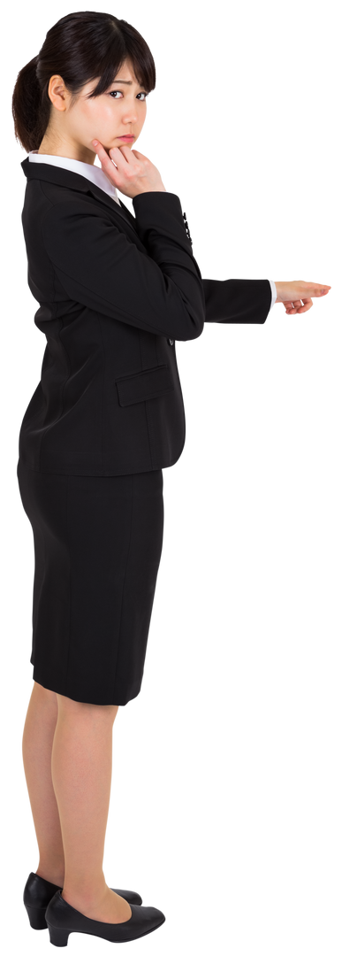 Asian Businesswoman Pointing at Transparent Background - Download Free Stock Images Pikwizard.com