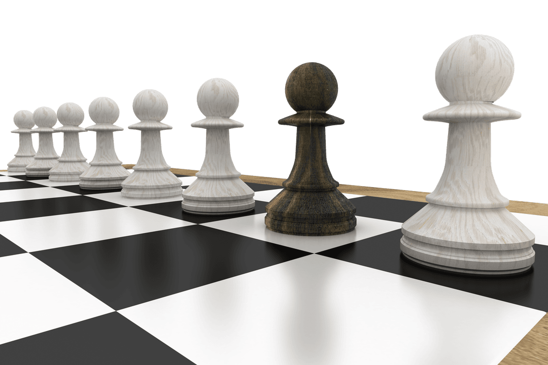 Transparent Pawn in Chess Piece Lineup