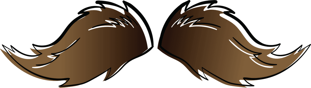 Transparent Brown Mustache Clip Art on Clear Background