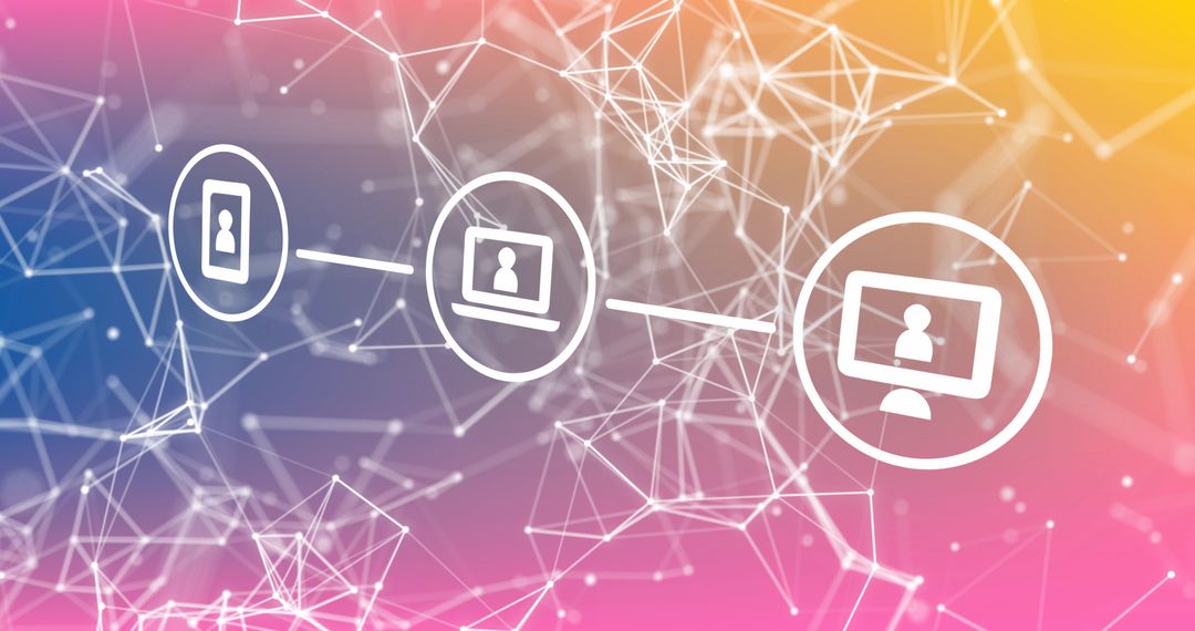 Digital Networking Schema on Gradient Background