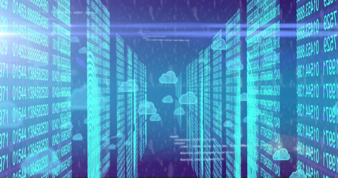 Global Data Cloud Concept with Digital Interface and Servers