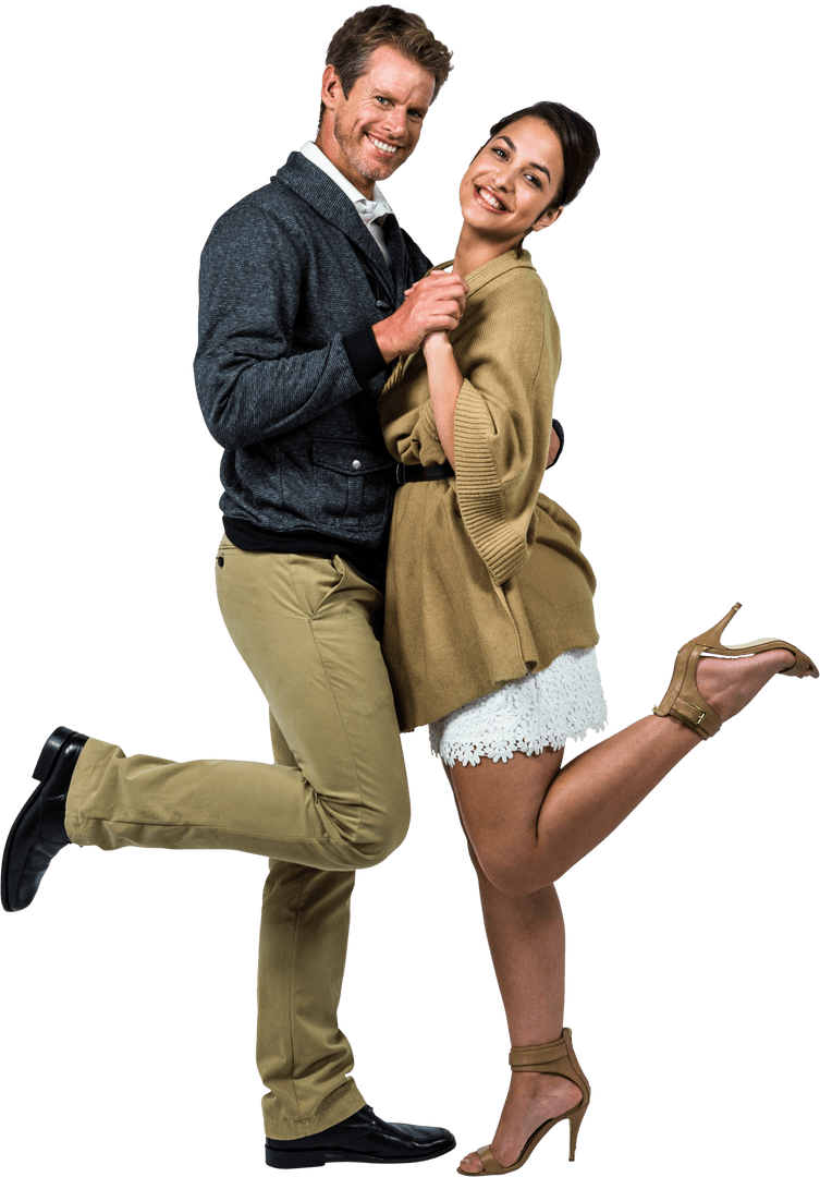 Transparent Couple Celebrating Romantic Moment