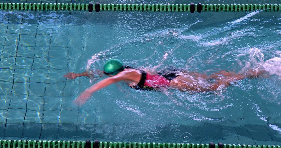 Professional Female Swimmer Practicing in Pool - Free Images, Stock Photos and Pictures on Pikwizard.com