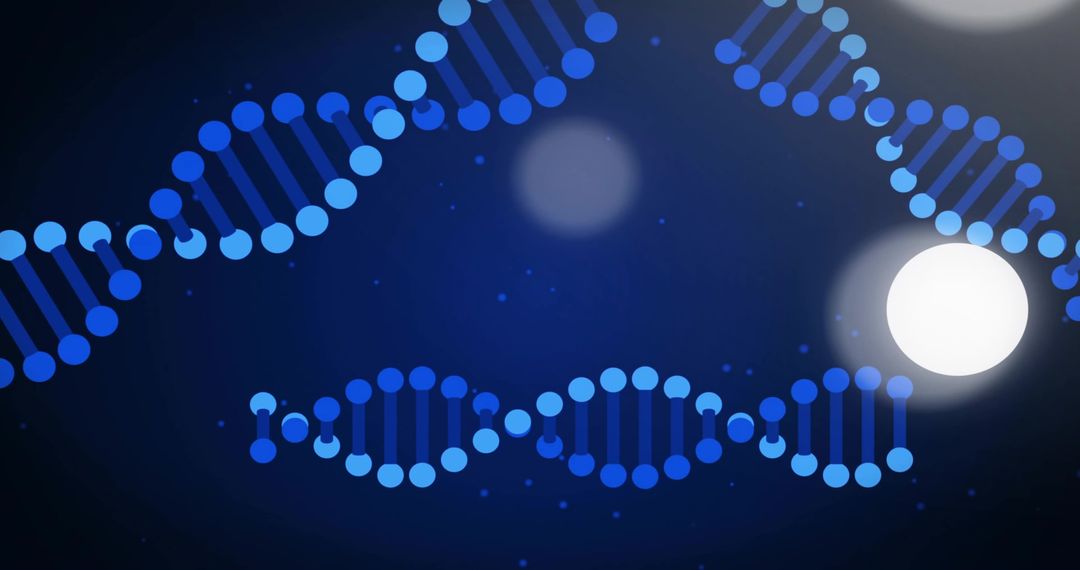 Abstract DNA Helix Strands in Futuristic Digital Space