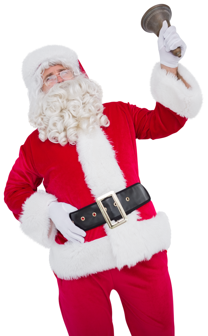 Transparent Happy Santa Claus Ringing Bell Isolated - Download Free Stock Images Pikwizard.com