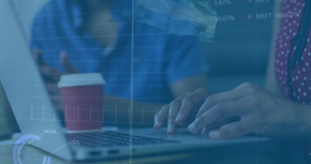 Business Collaboration with Financial Data Analysis in Office Setting