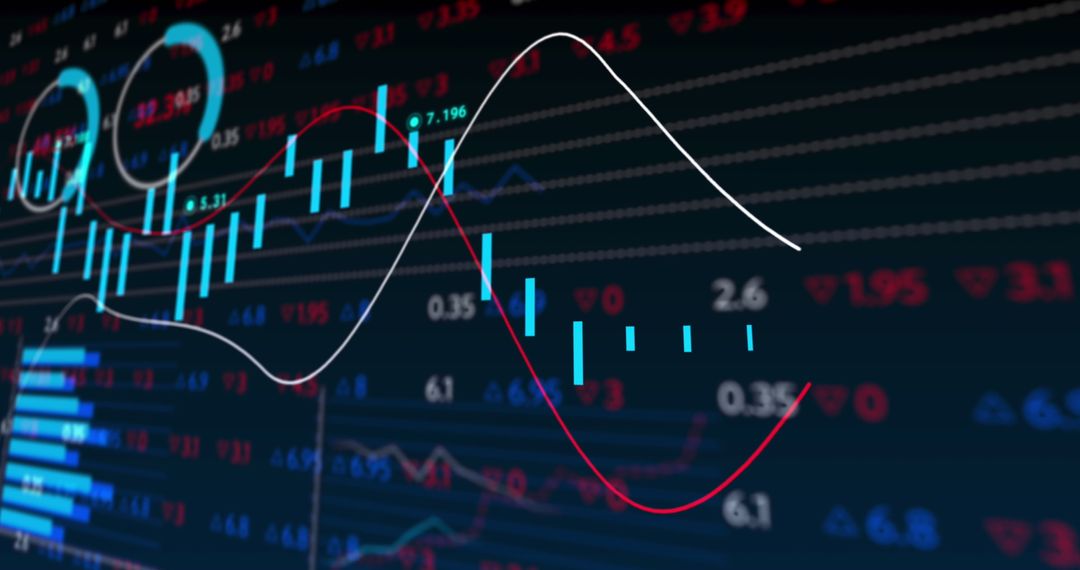 Abstract Stock Market Data Innovation with Bar and Line Graphs