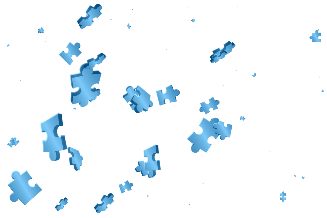 Blue Jigsaw Puzzle Pieces Falling on Transparent Background - Download Free Stock Images Pikwizard.com