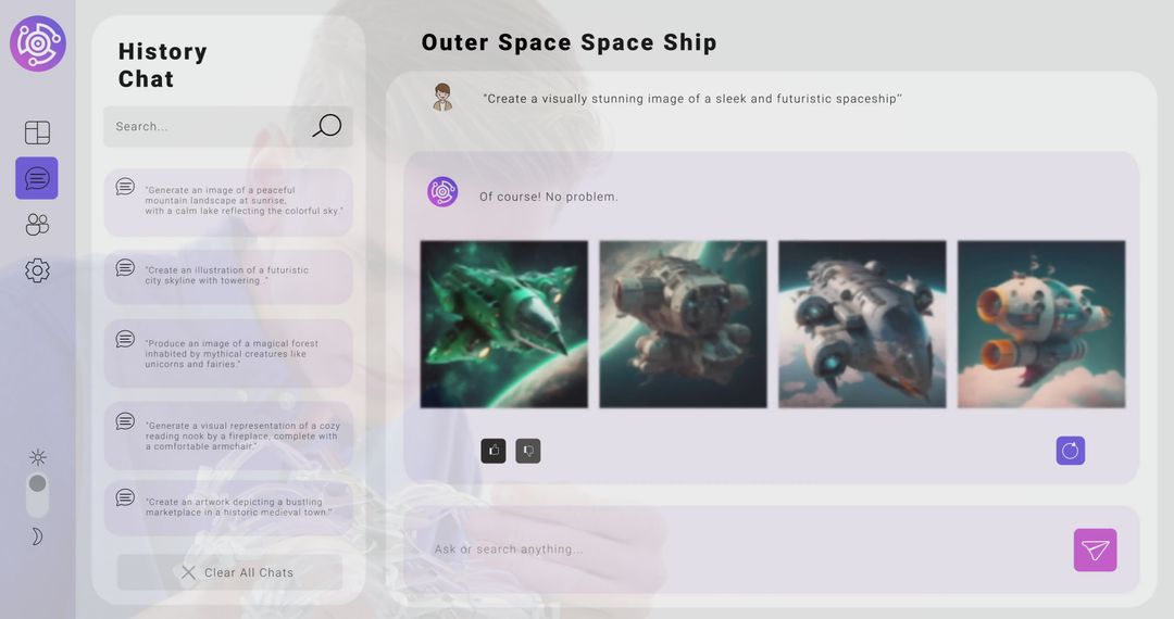Businessman Browsing Futuristic Outer Space Spaceship Images