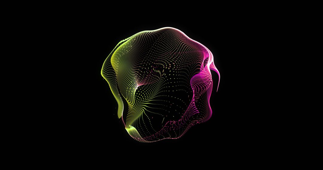 Colorful 3D Abstract Shape Rotating on Black Background