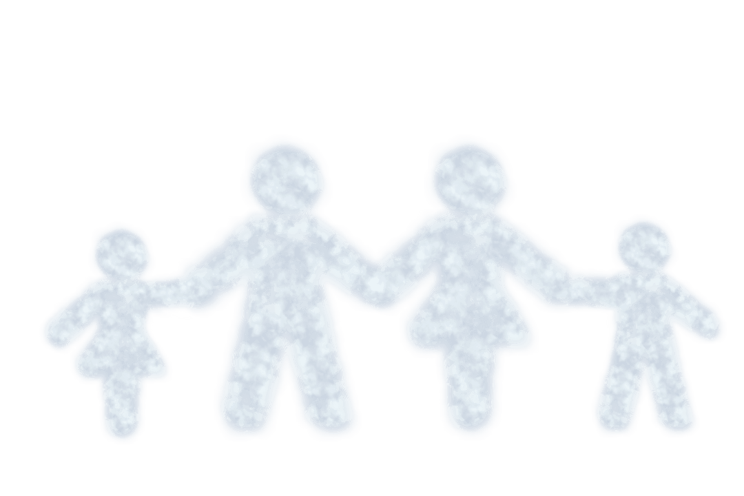 Cloud-Shaped Family Figures on Transparent Background